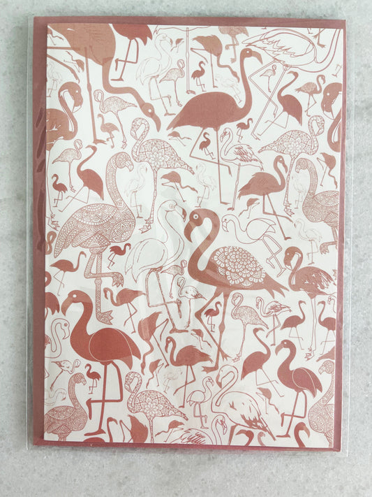 Pink Flamingo - 5x7 Card with Matching Envelope