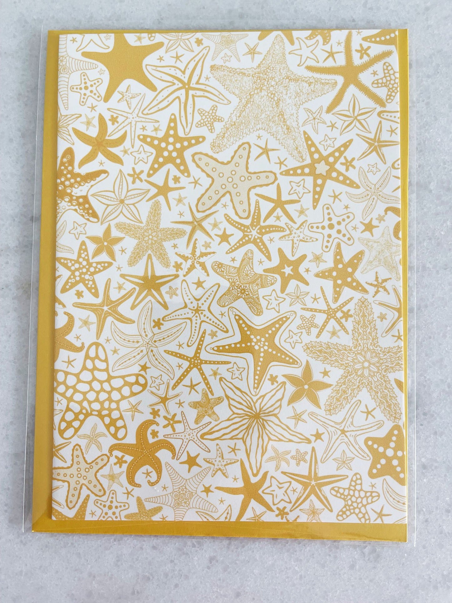 Yellow Starfish - 5x7 Card with Matching Envelope