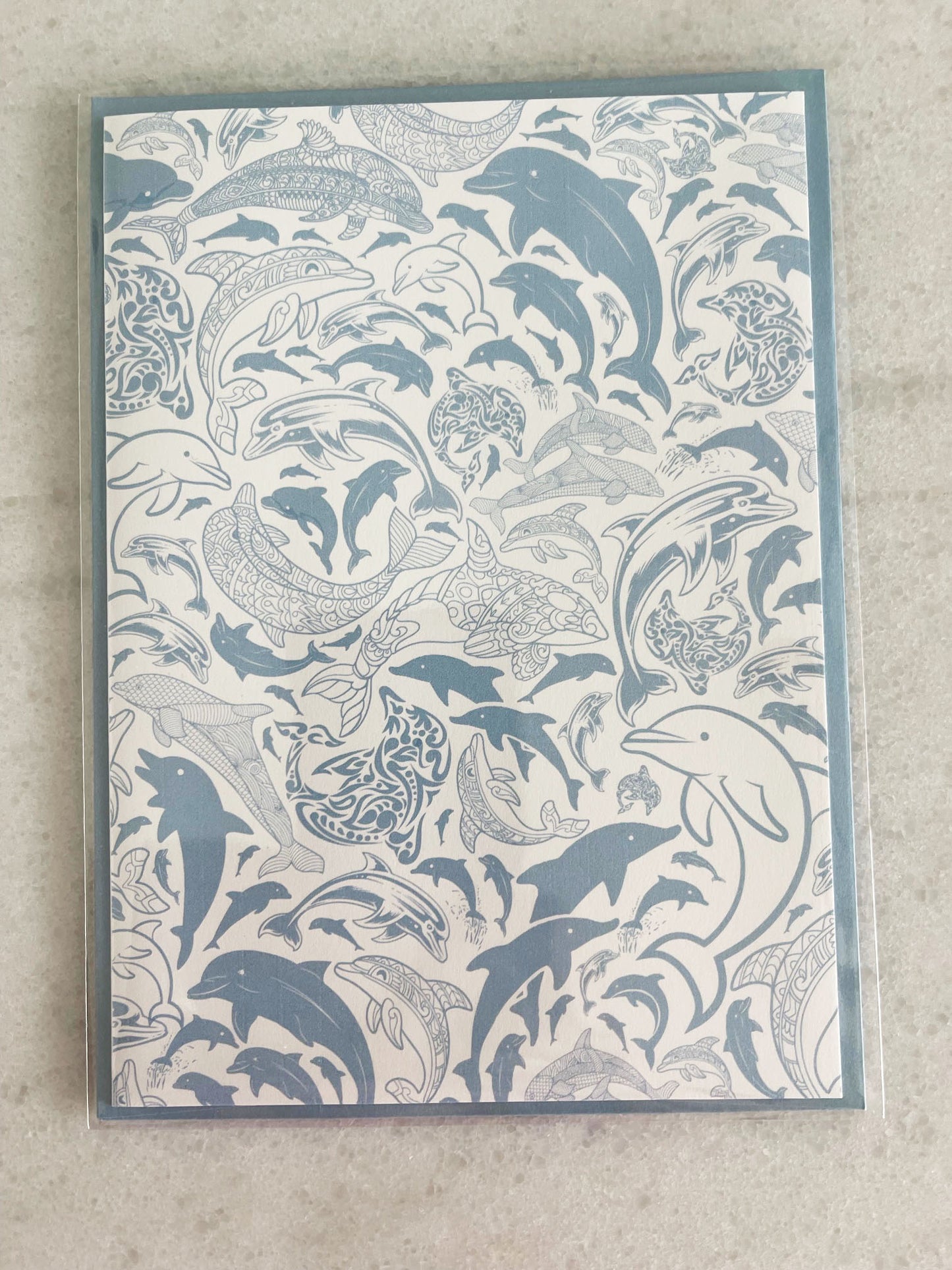 Light Blue Dolphin - 5x7 Card with Matching Envelope