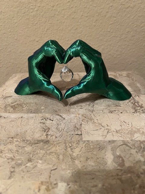 Heart Hands with Crystal