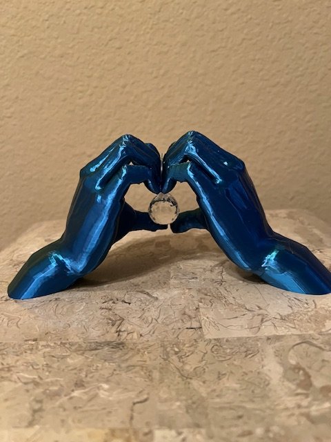 Heart Hands with Crystal