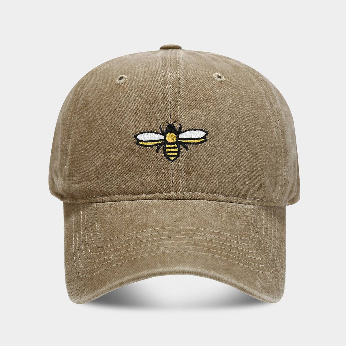 Bee Embroidery Baseball Cap - Outdoor Sun Hat