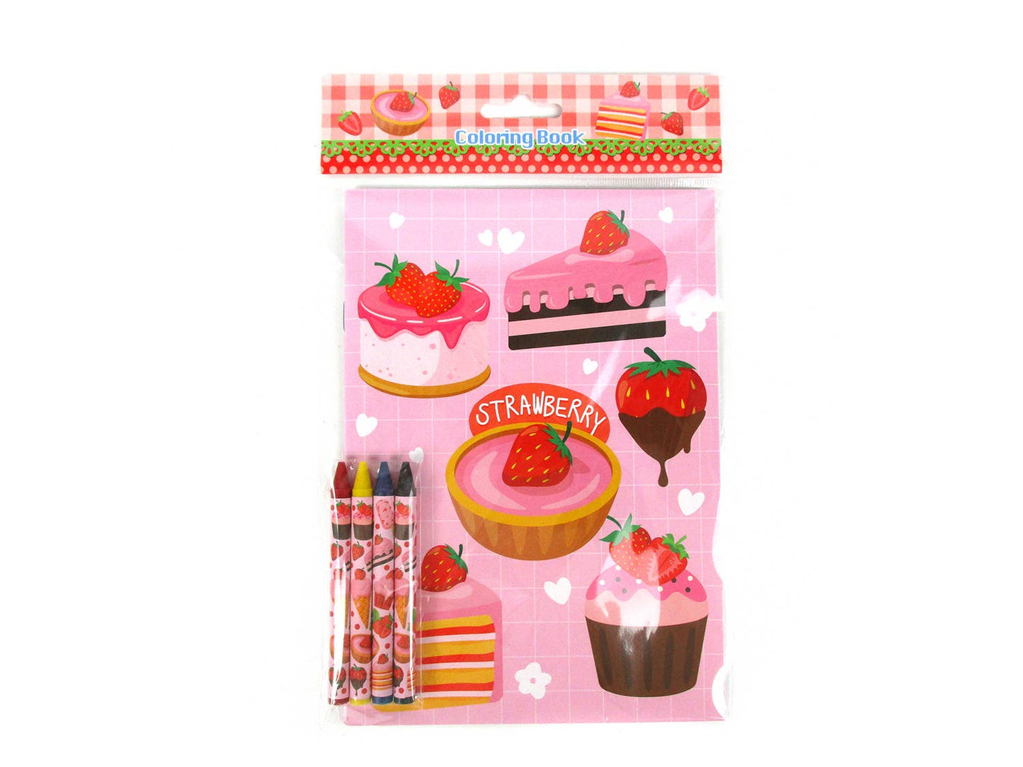 Strawberry Coloring Books with Crayons Party Favors