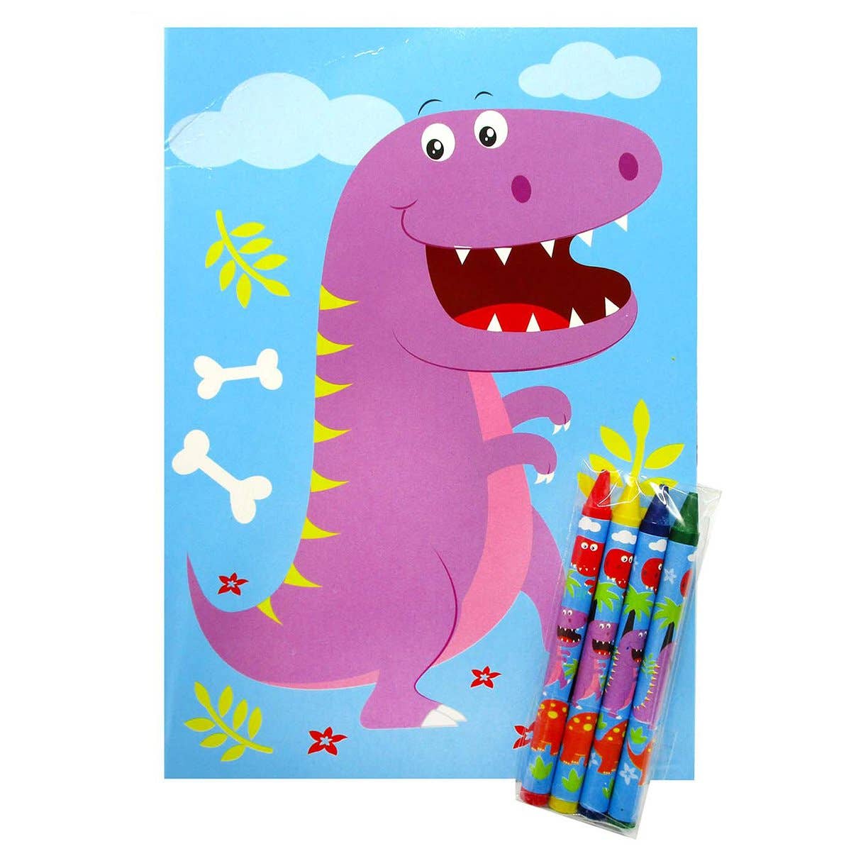 Dinosaurs Coloring Books with Crayons Party Favors Set of 12