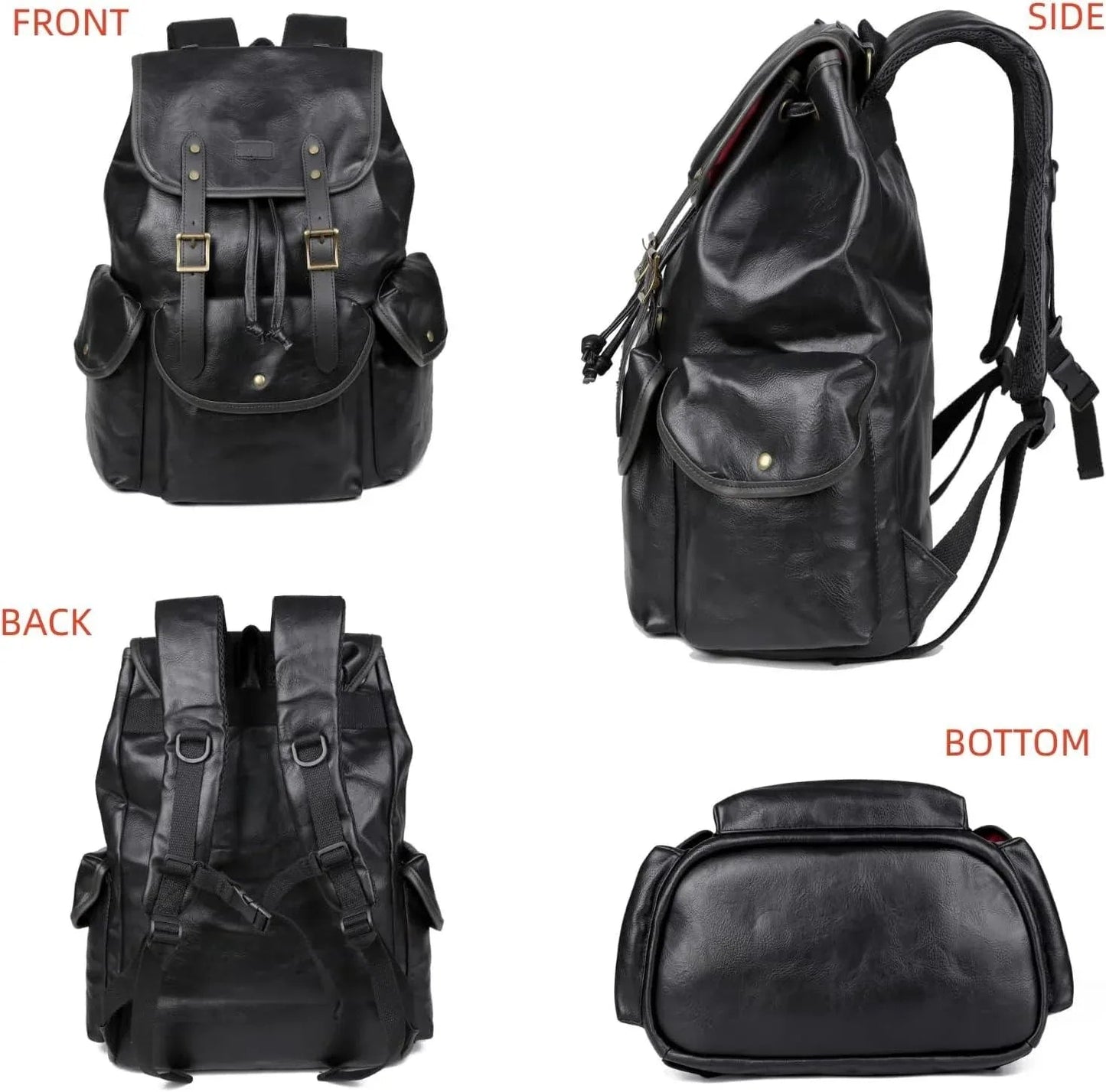 Vegan Leather Laptop Backpack – 15.6″ Eco-Friendly Professional Pack