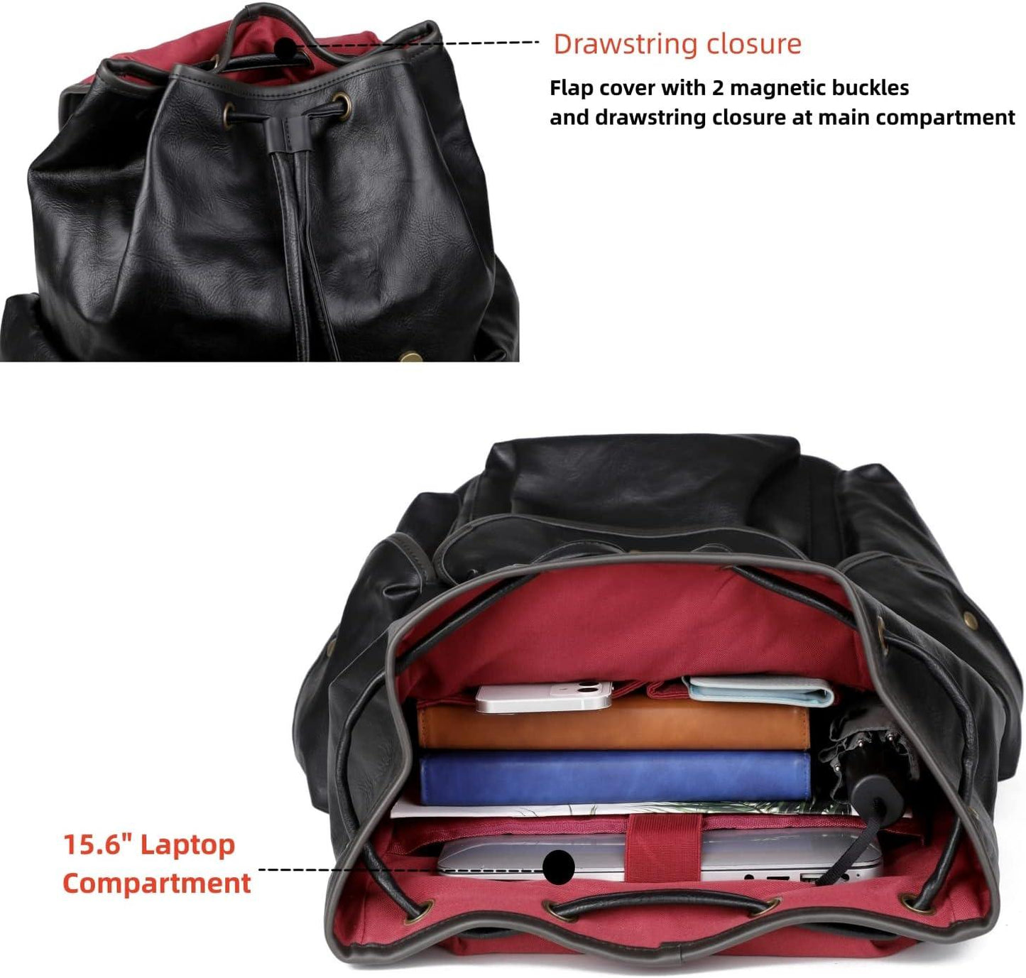 FR Fashion Co. 15.6″ Vegan Leather Laptop Backpack