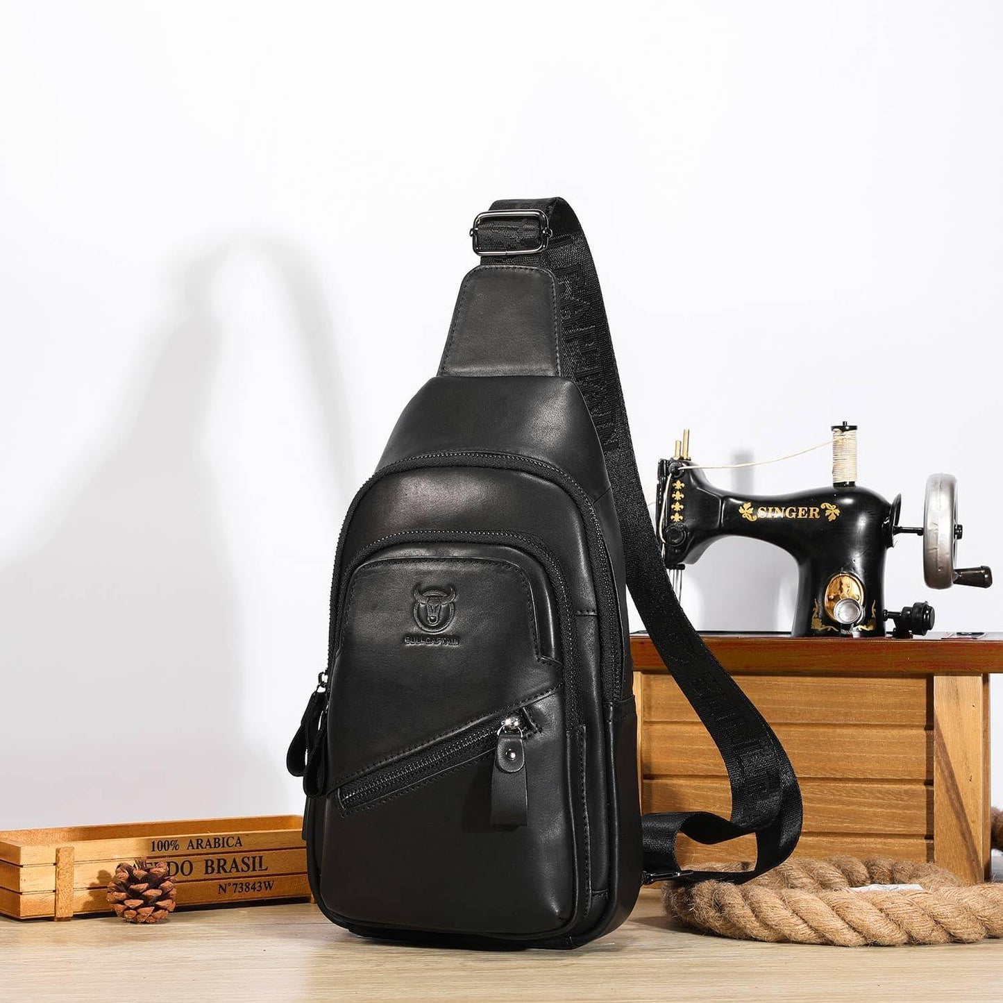 FR Fashion Co. Men's Executive Leather Sling Bag