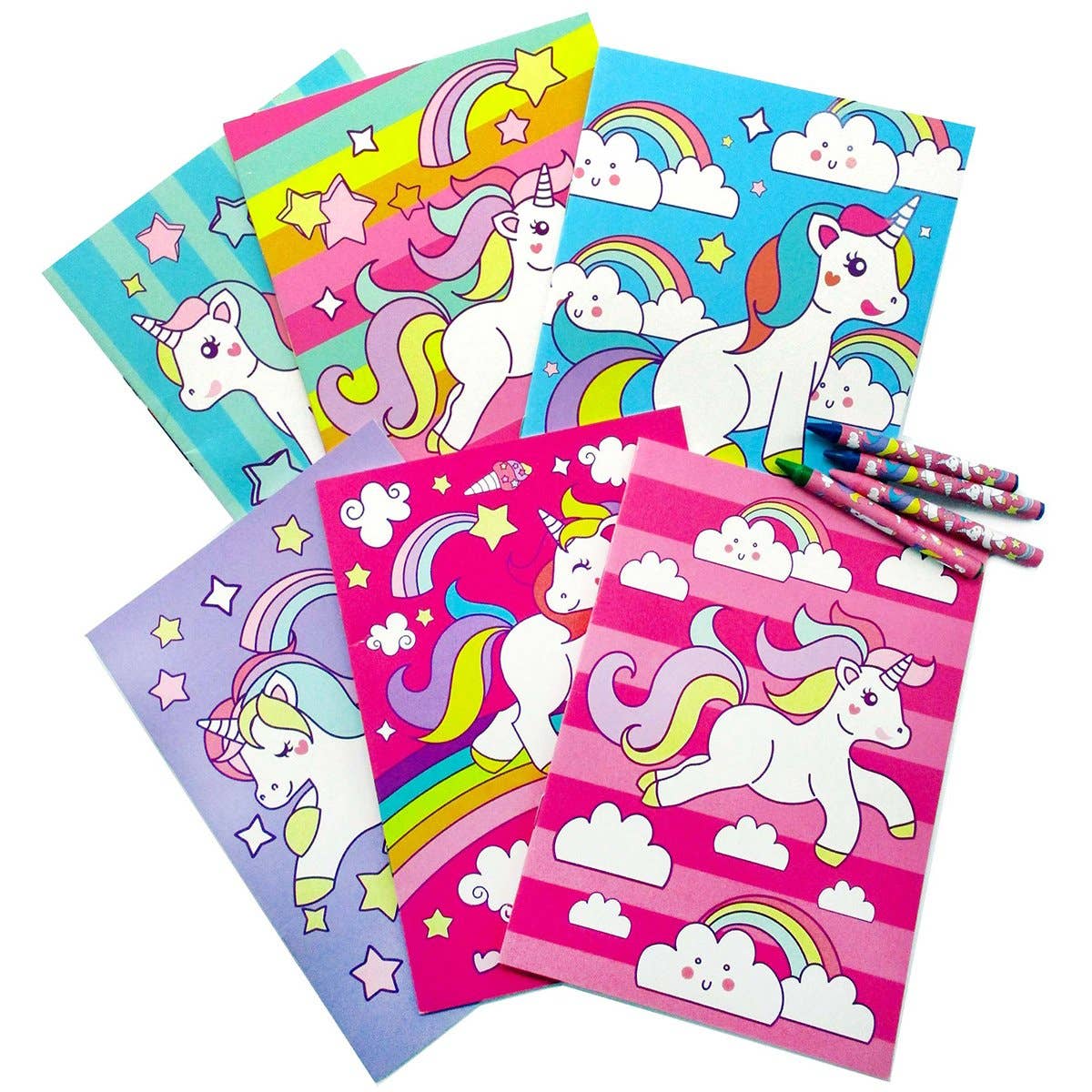 Unicorn Coloring Books with Crayons Party Favors