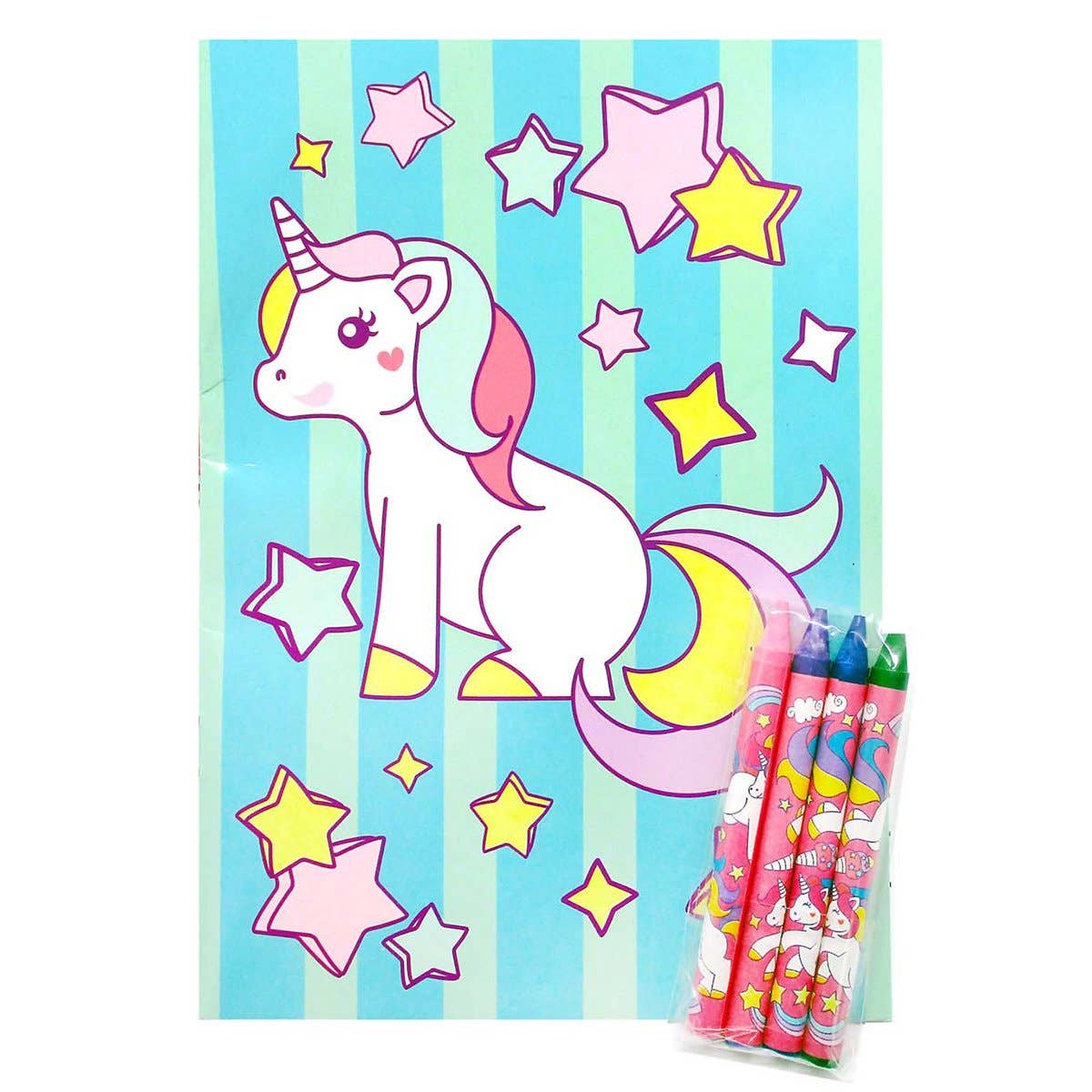 Unicorn Coloring Books with Crayons Party Favors