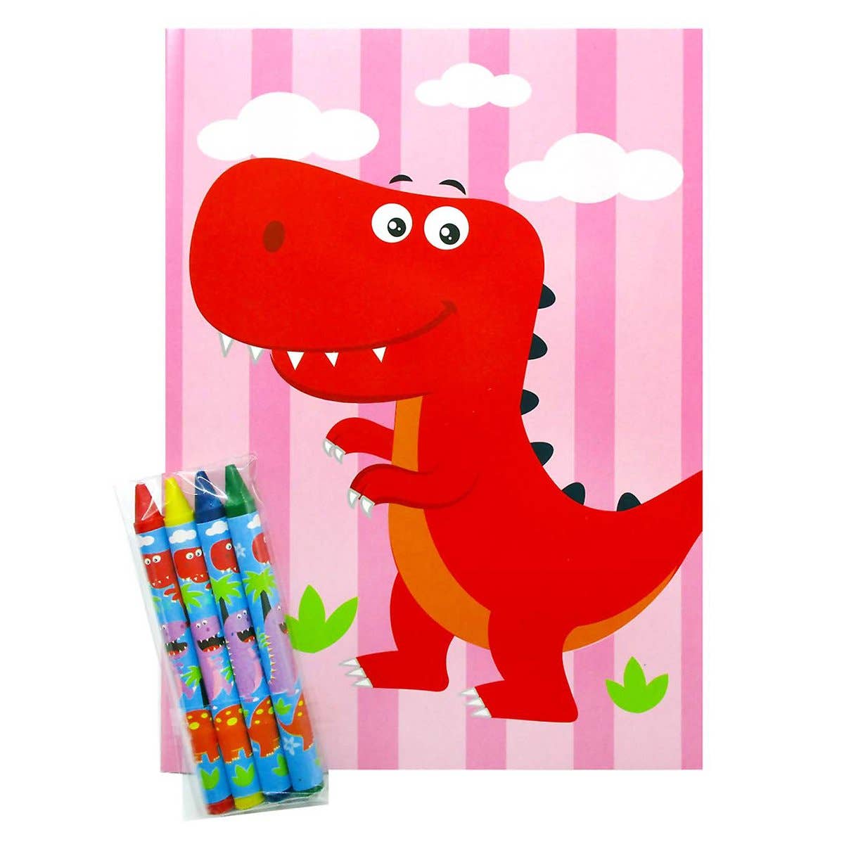 Dinosaurs Coloring Books with Crayons Party Favors Set of 12
