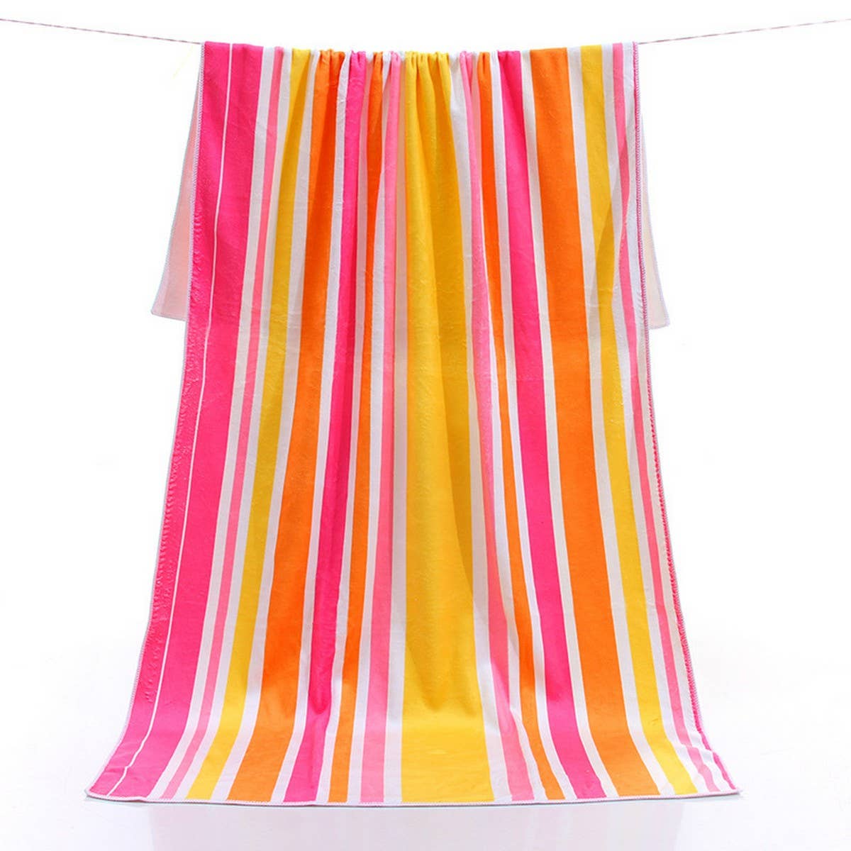 THICKENED BEACH TOWEL WITH PRINTED STRIPES