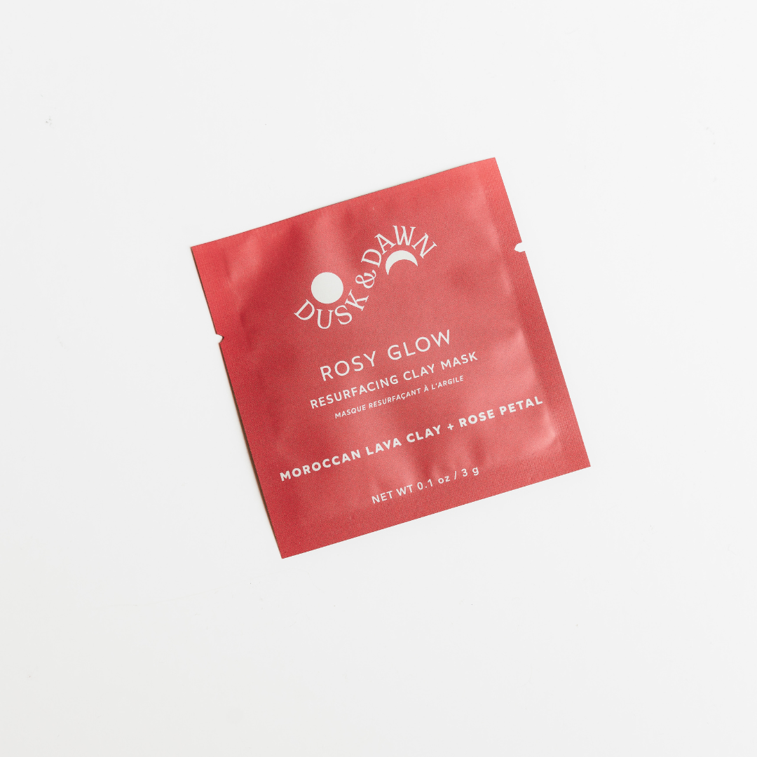Rosy Glow Resurfacing Clay Mask - 1 Skincare Treatment Pouch
