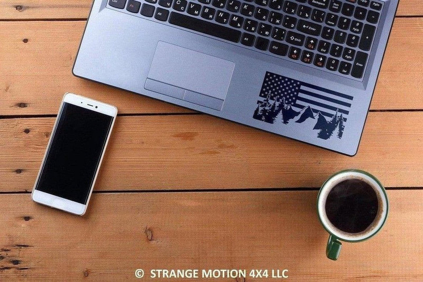 Mountain American Flag Vinyl Decal | 27