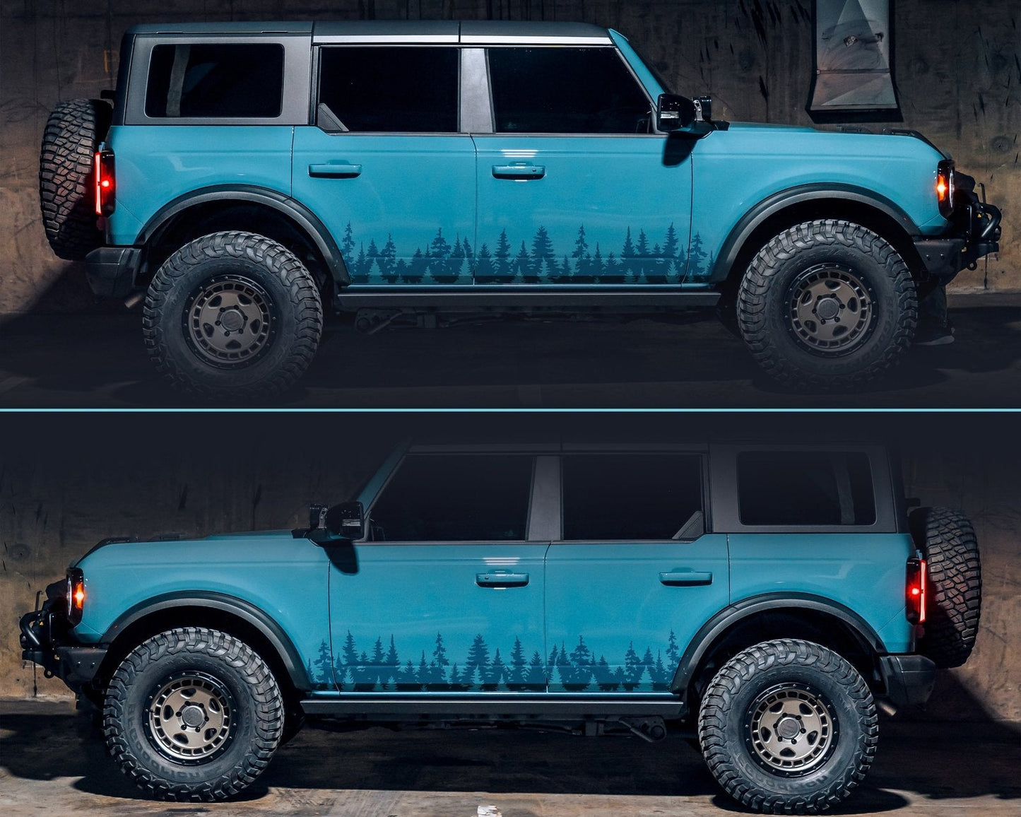 Mirrored PAIR of Forest Banner Vinyl Decals | 107P