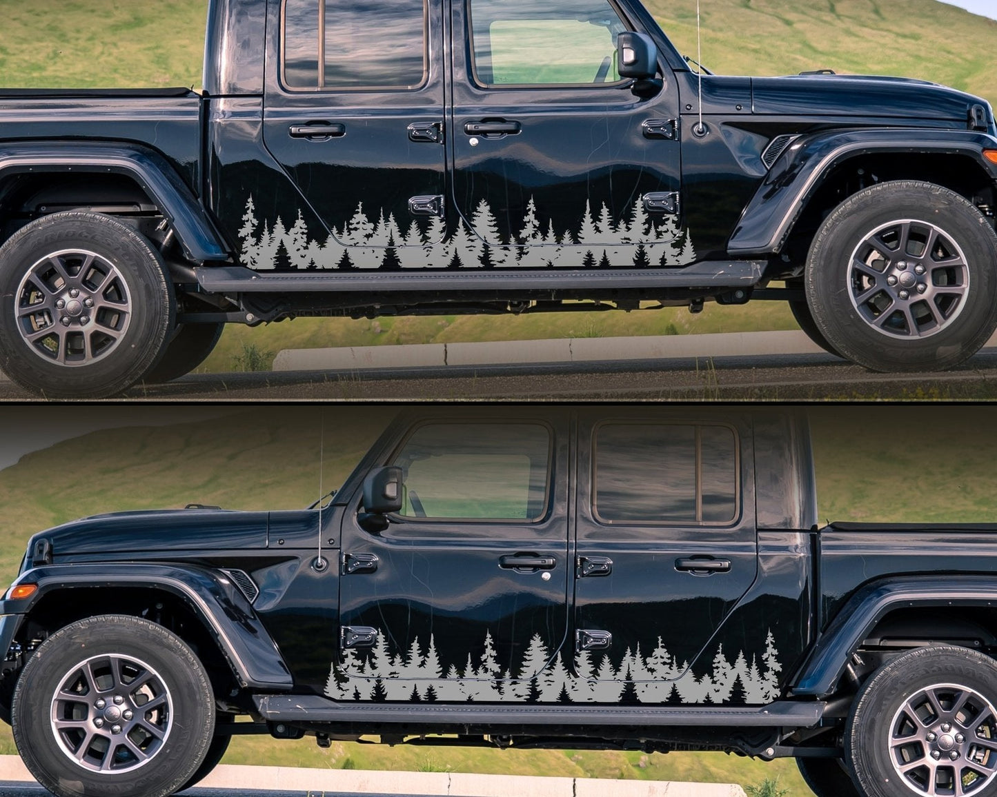 Mirrored PAIR of Forest Banner Vinyl Decals | 107P