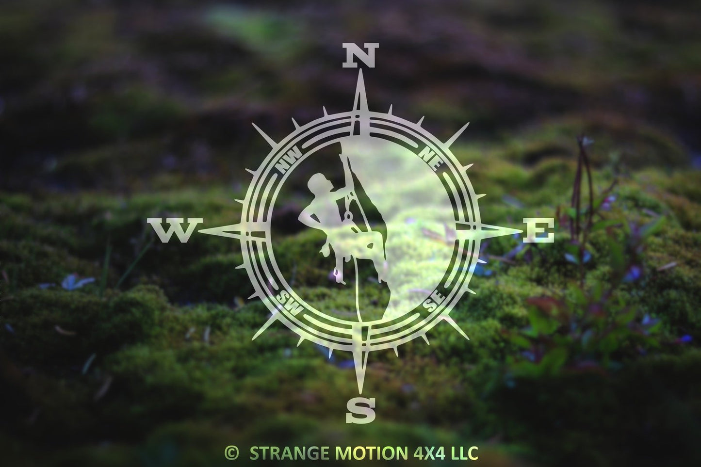 Rock Climber Compass Vinyl Decal | 61