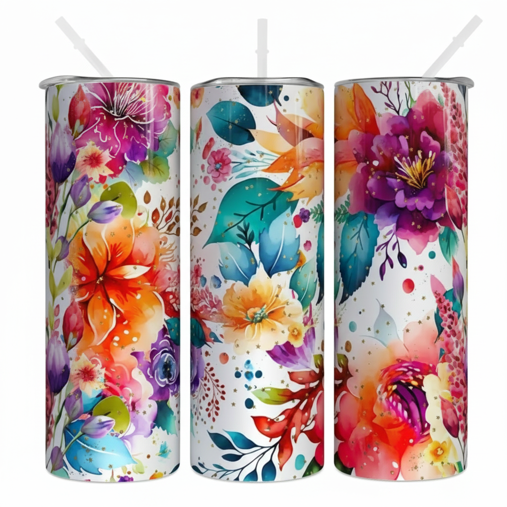 Boho Colorful Floral - 20Oz Tumbler