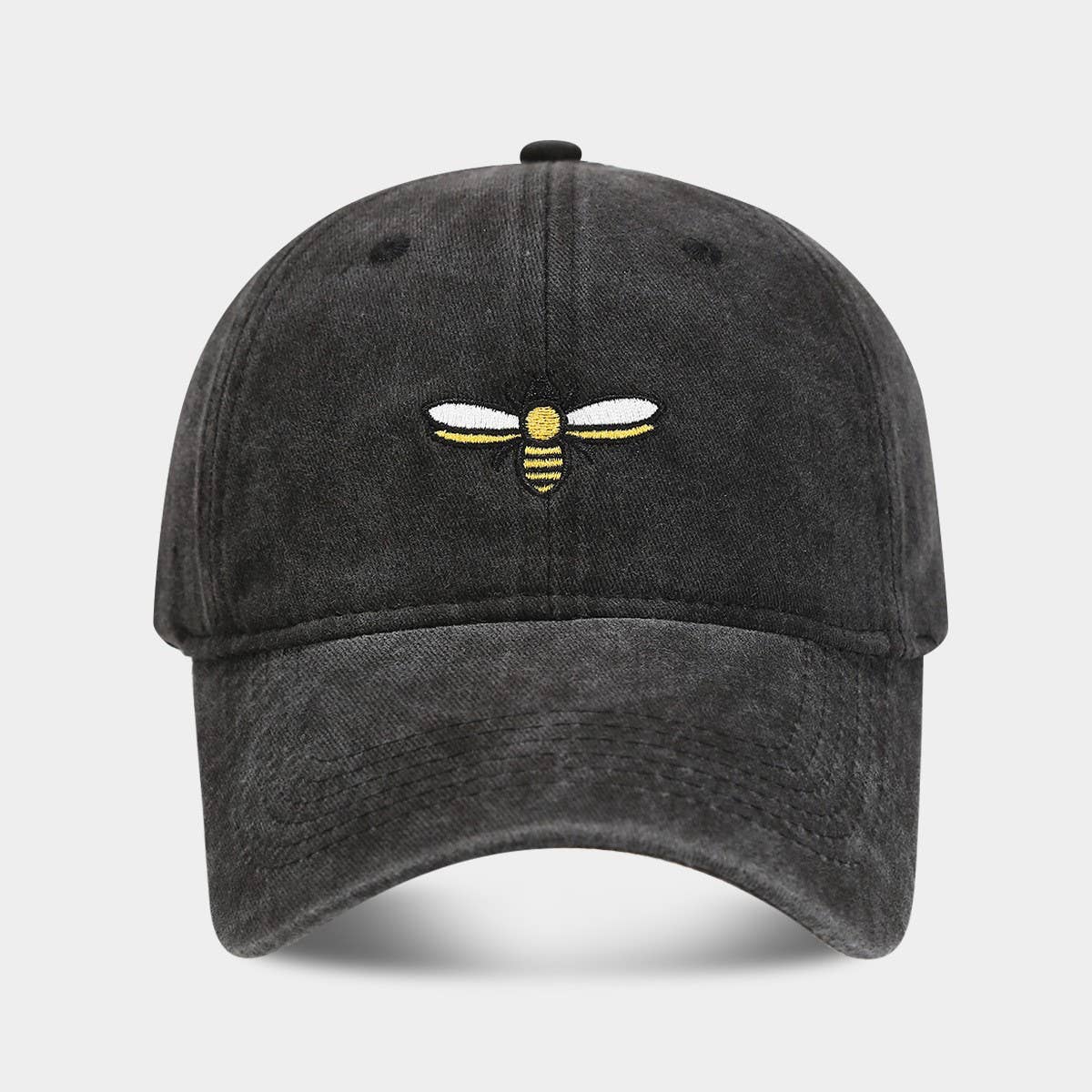 Bee Embroidery Baseball Cap - Outdoor Sun Hat