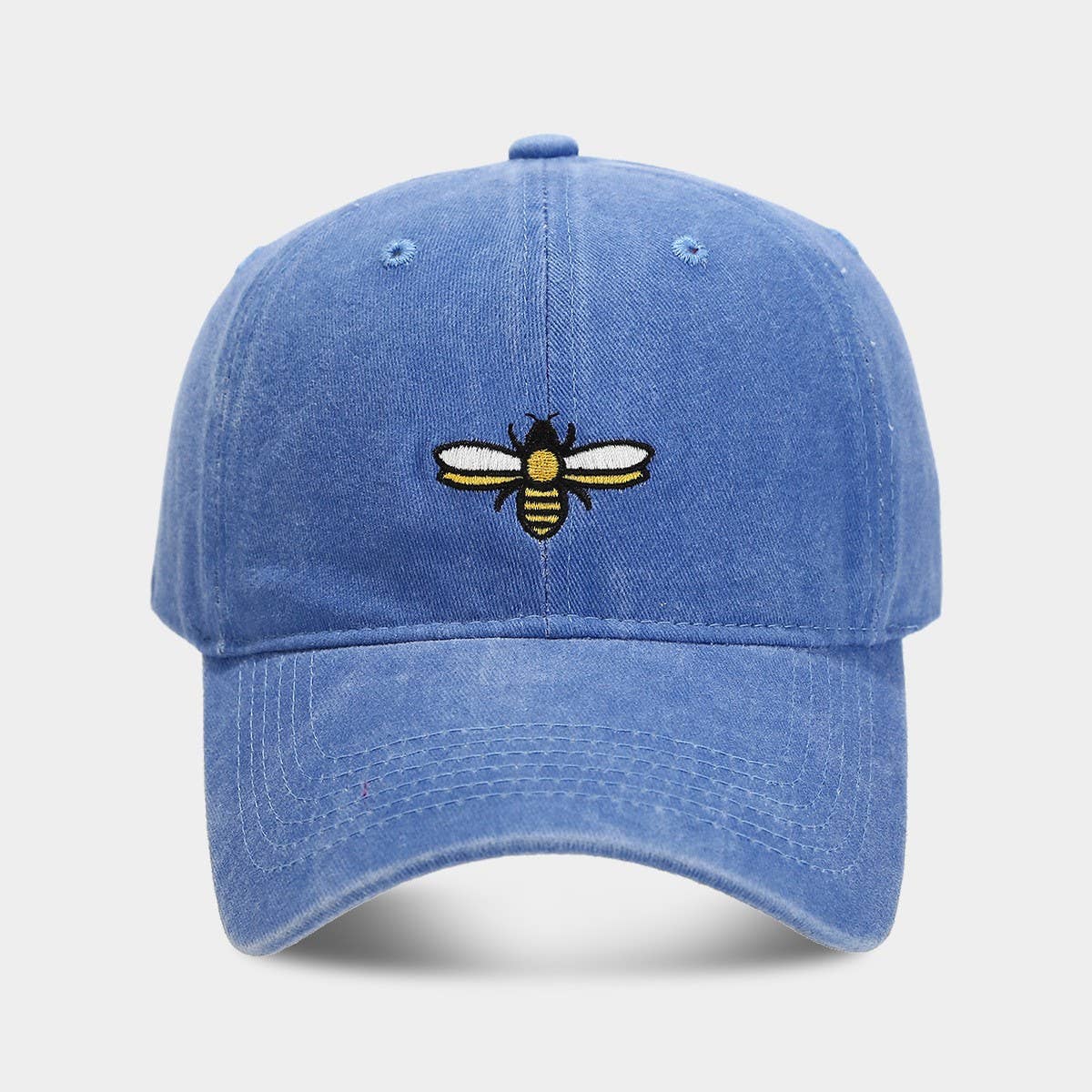Bee Embroidery Baseball Cap - Outdoor Sun Hat