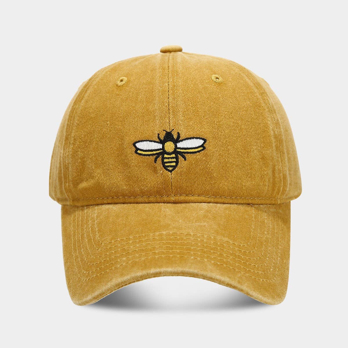 Bee Embroidery Baseball Cap - Outdoor Sun Hat