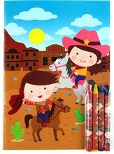 Western Cowboy Cowgirl Coloring Books with Crayons