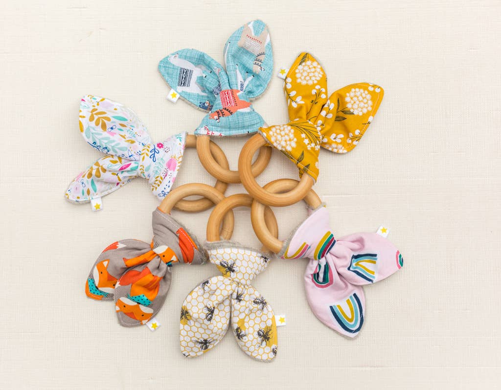 Wildflower on Yellow Crinkle teether