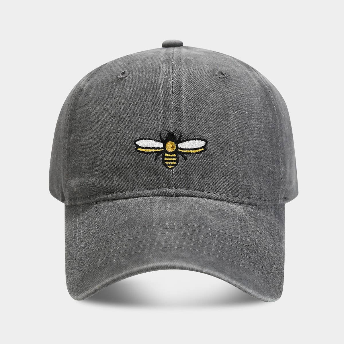 Bee Embroidery Baseball Cap - Outdoor Sun Hat