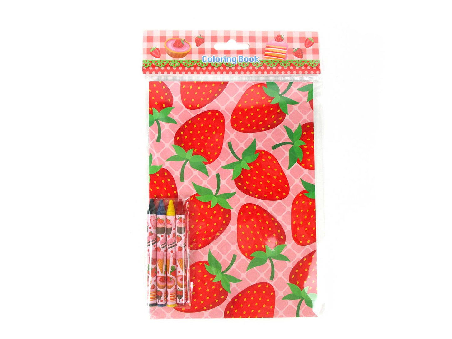 Strawberry Coloring Books with Crayons Party Favors