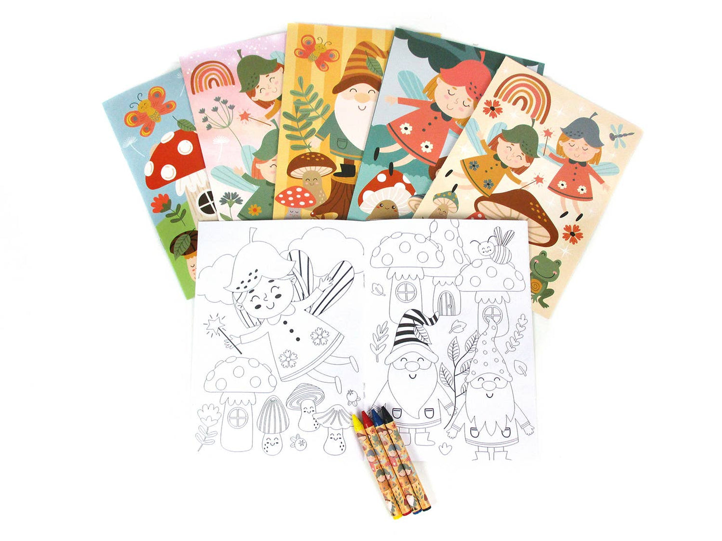 Garden Gnomes Coloring Books with Crayons Party Favors