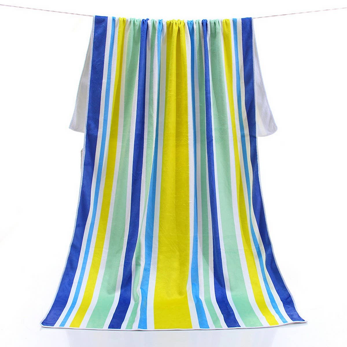 THICKENED BEACH TOWEL WITH PRINTED STRIPES
