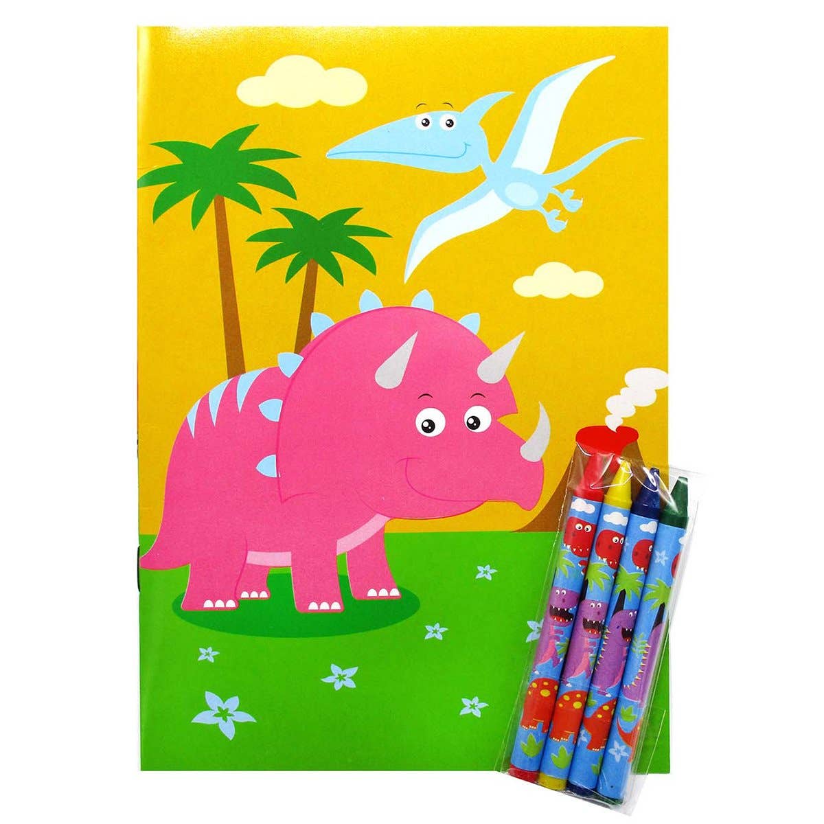 Dinosaurs Coloring Books with Crayons Party Favors Set of 12