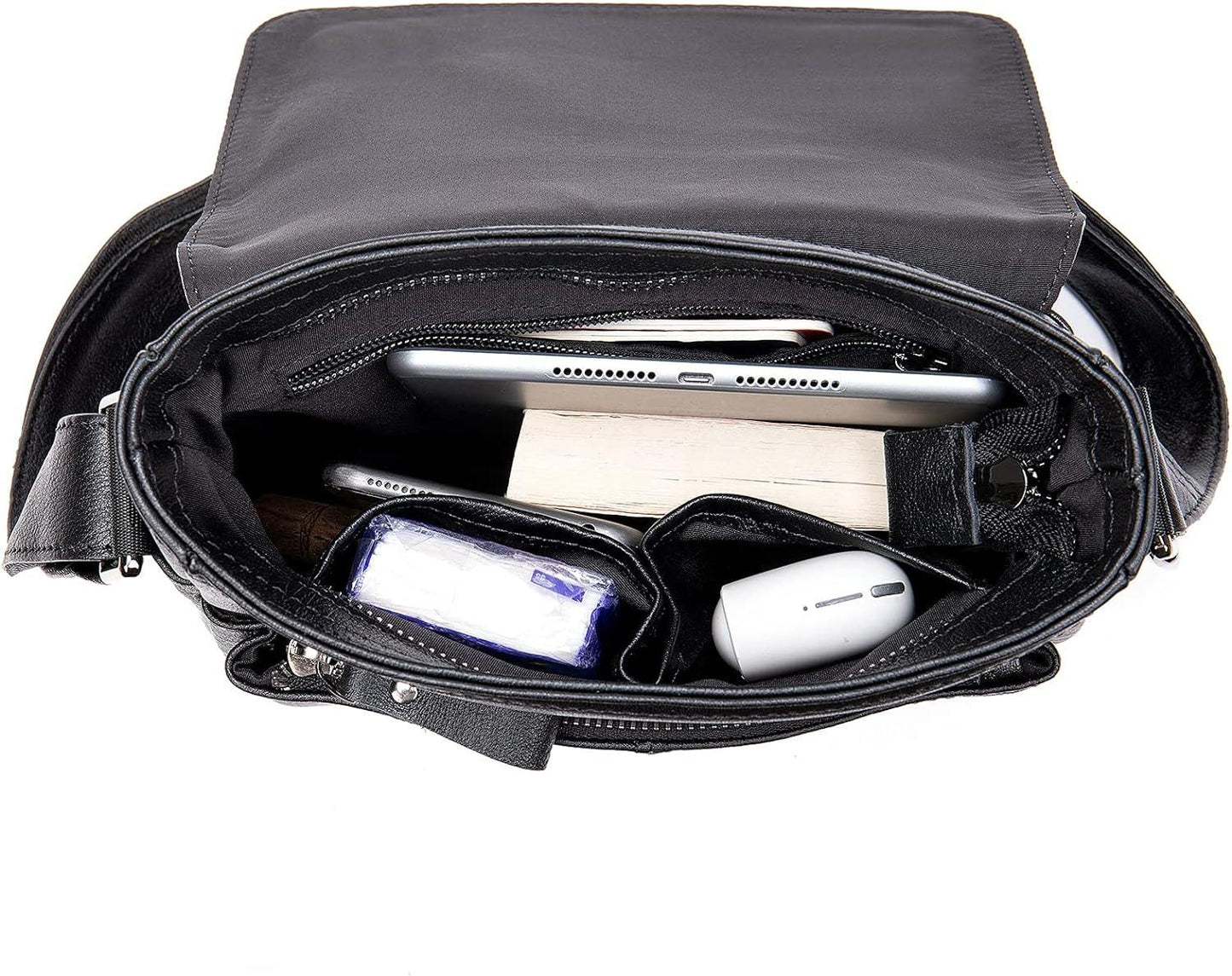 FR Fashion Co. Men's Compact Genuine Leather Crossbody Bag