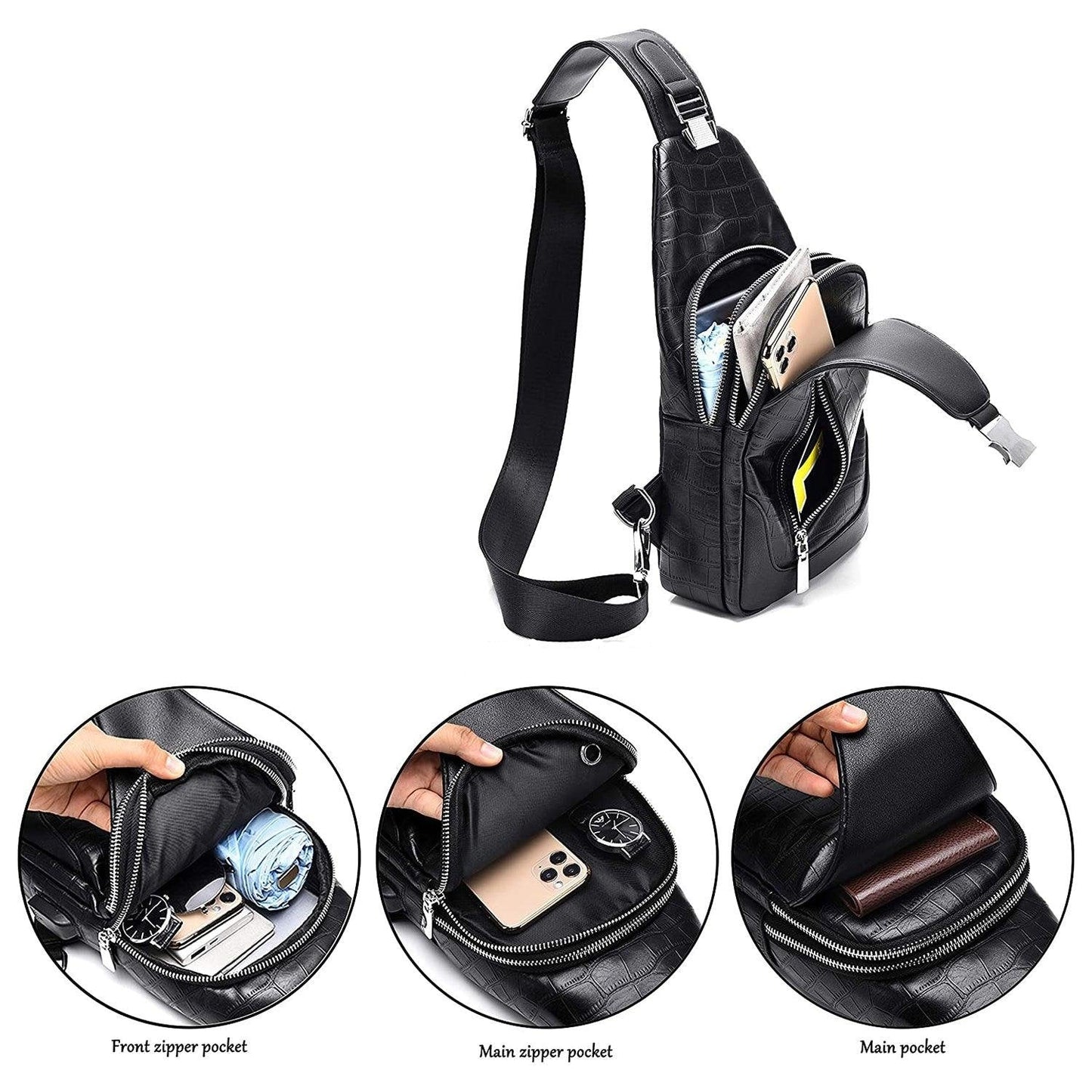 FR Fashion Co. Premium Leather Sling Backpack