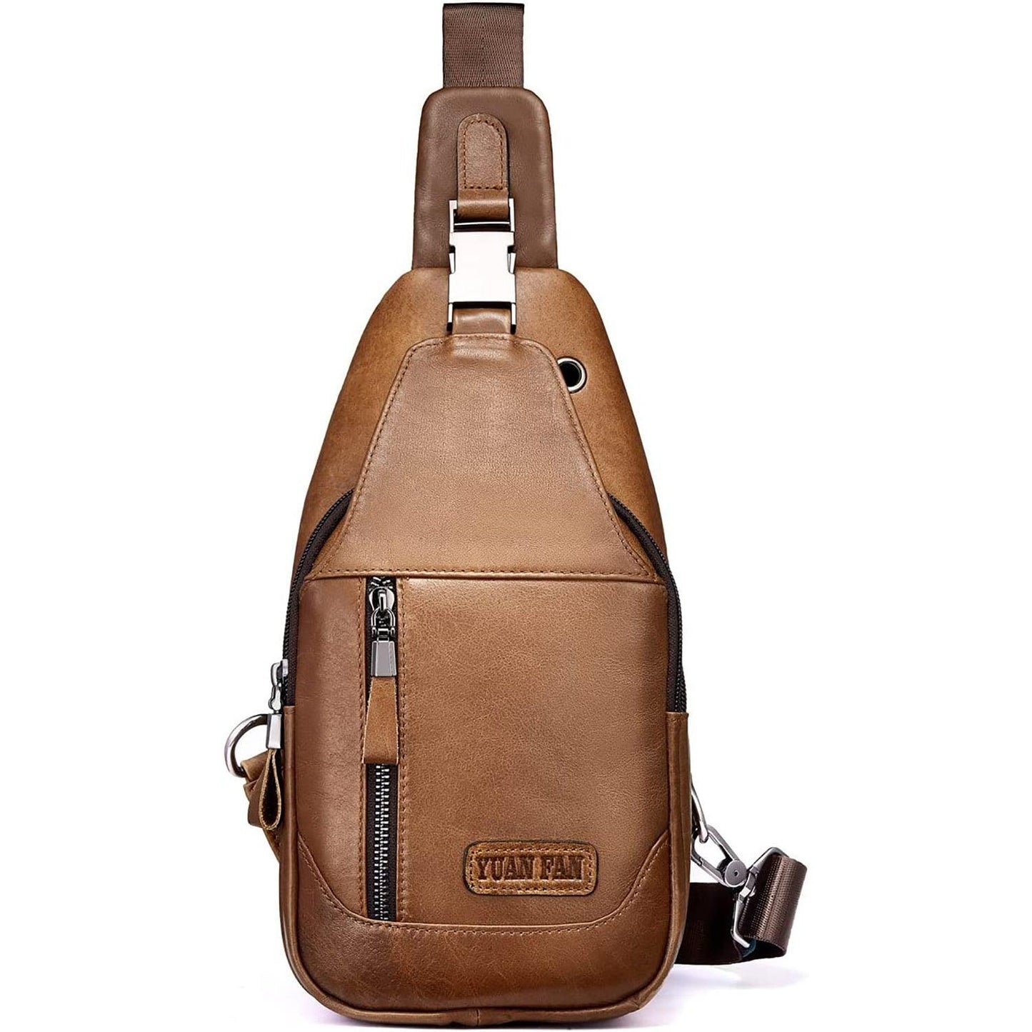 FR Fashion Co. Men's Executive Genuine Leather Sling Bag