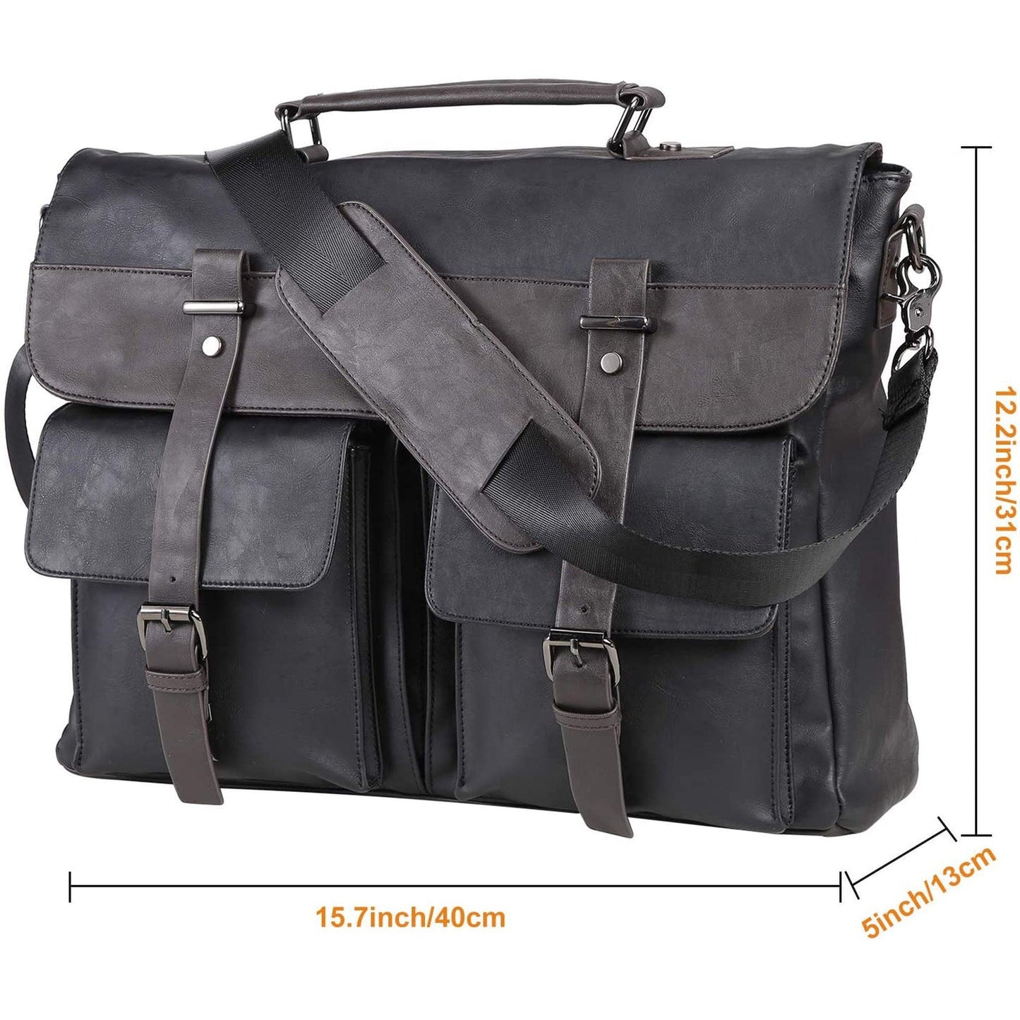 FR Fashion Co. 16" Men's Leather Messenger Bag