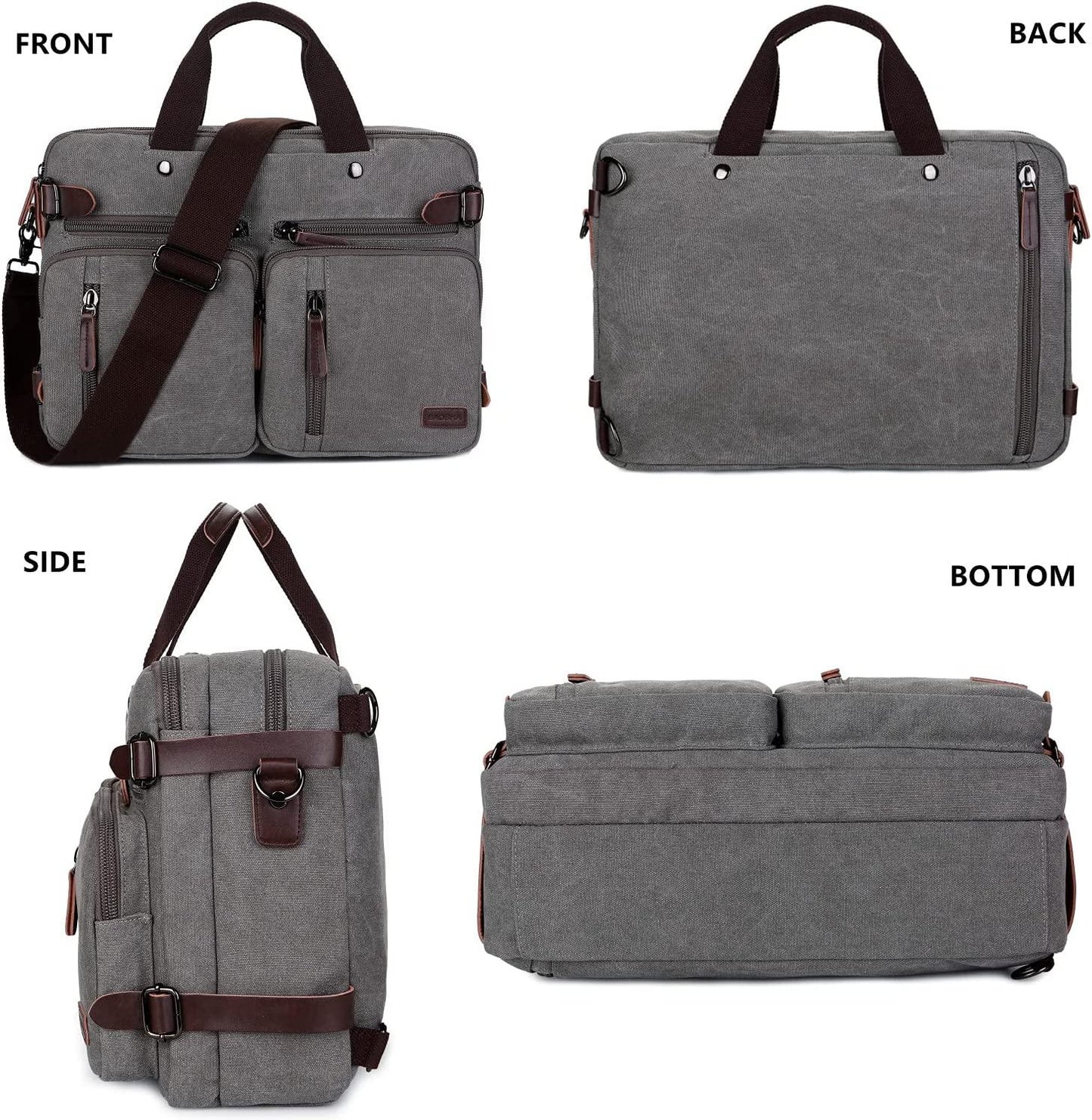 FR Fashion Co. 17" Convertible Briefcase Backpack