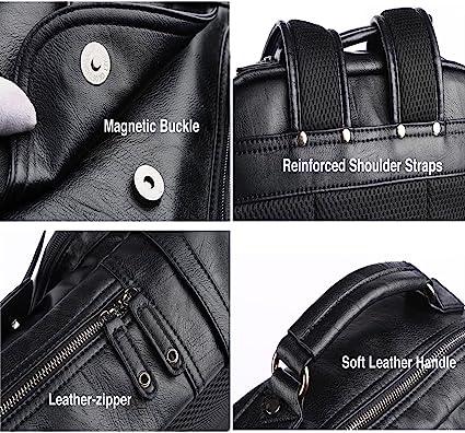 FR Fashion Co. 17" Men's Leather Travel Backpack