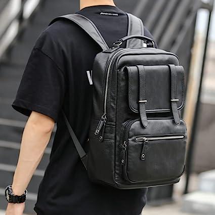 FR Fashion Co. 17" Men's Leather Travel Backpack