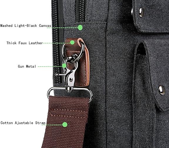 FR Fashion Co. 18" Men's Canvas Laptop Messenger Bag