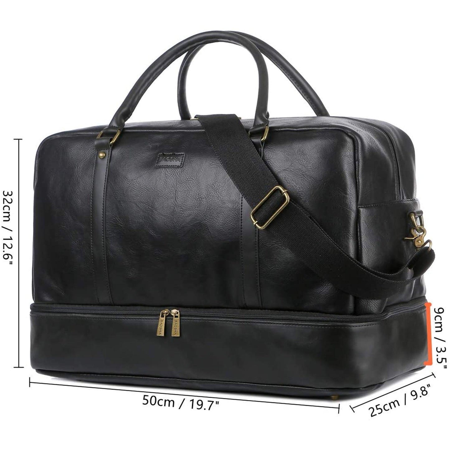 FR Fashion Co. 20" Men's Stylish Leather Duffle Bag