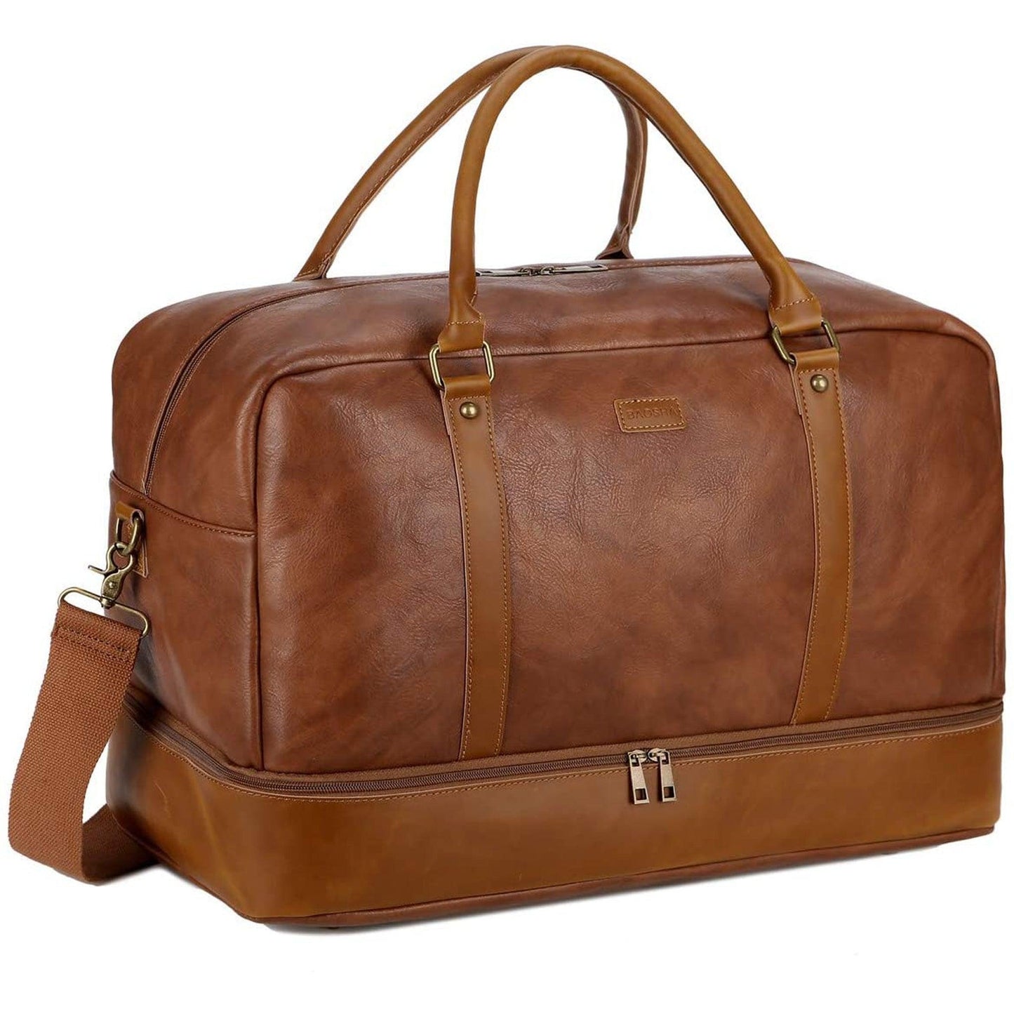 FR Fashion Co. 20" Men's Stylish Leather Duffle Bag