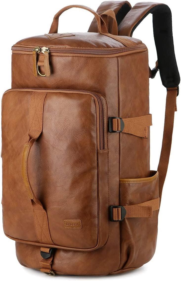 FR Fashion Co. 20" Men's Versatile Leather Duffel Bag