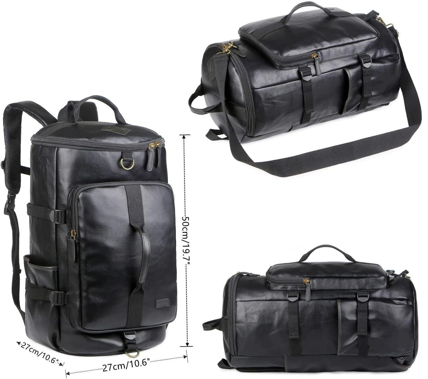 FR Fashion Co. 20" Men's Versatile Leather Duffel Bag