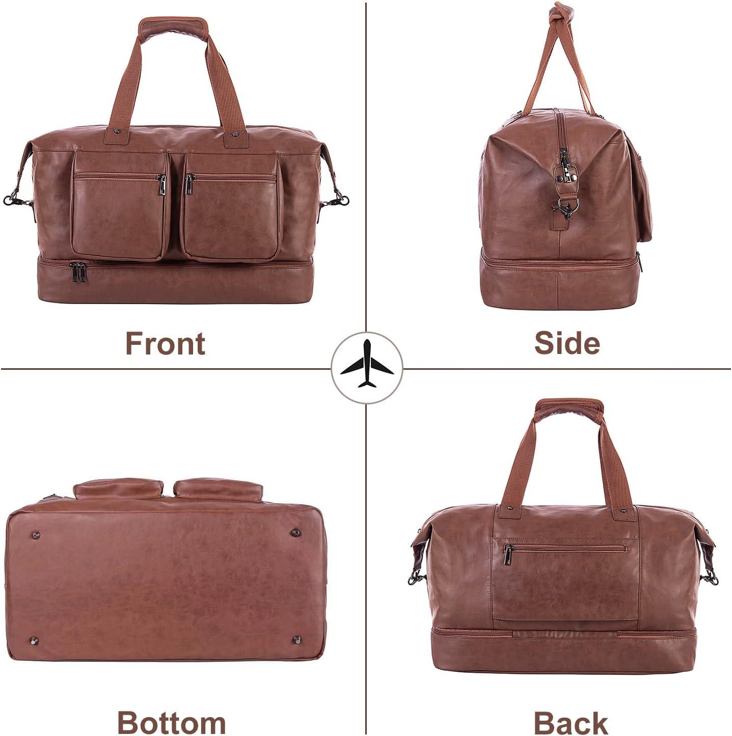FR Fashion Co. 21" Men's Leather Overnight Duffel Bag