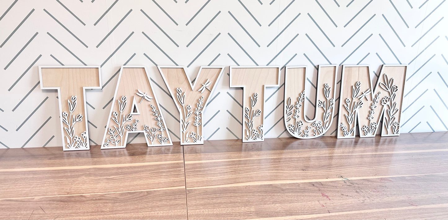 Wildflower Alphabet Lettering - ONE letter