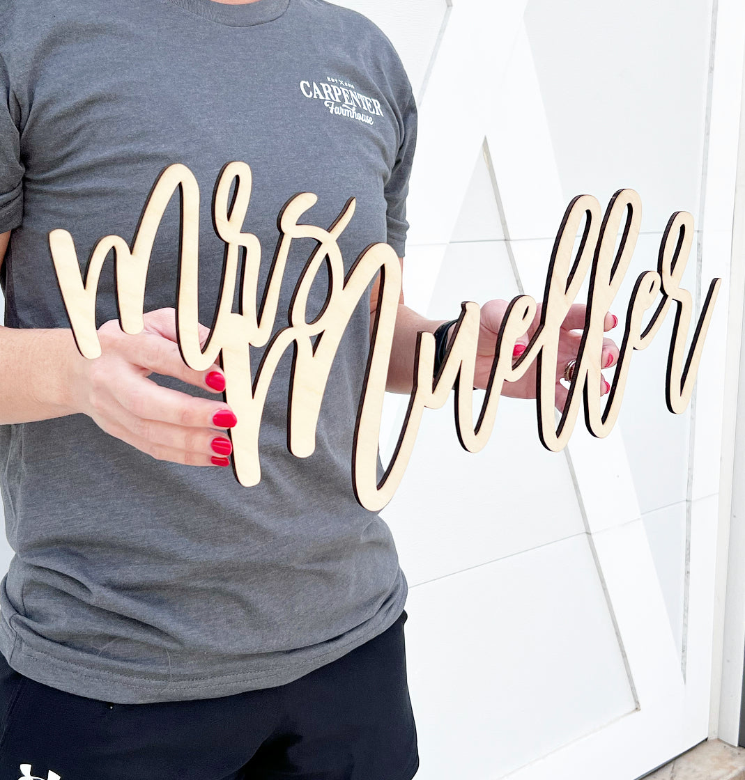 Teacher Last Name Sign