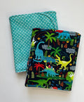 Primary Dinos Burp Cloth, set of 2