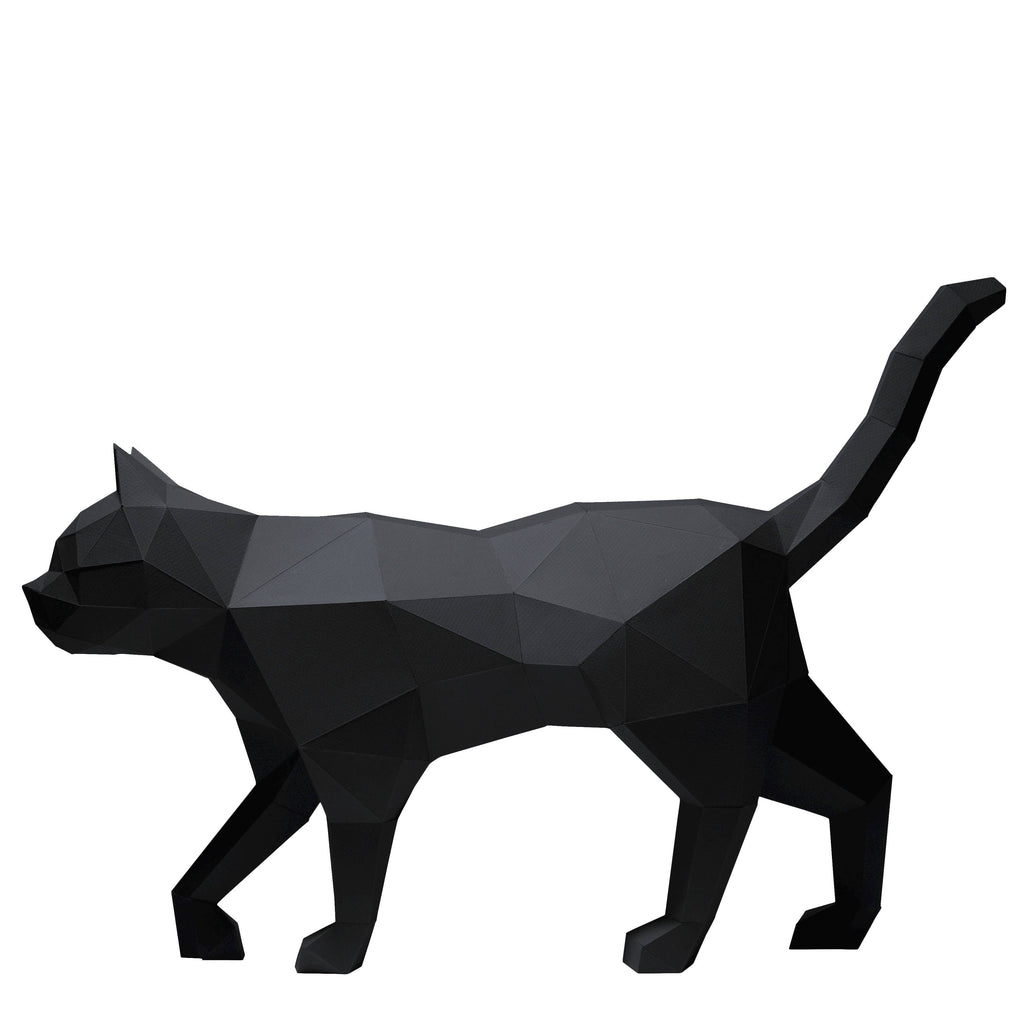 3D Paper Art Black Cat Origami Model