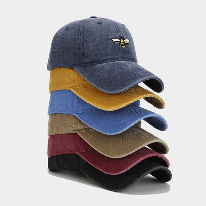 Bee Embroidery Baseball Cap -  Outdoor Sun Hat