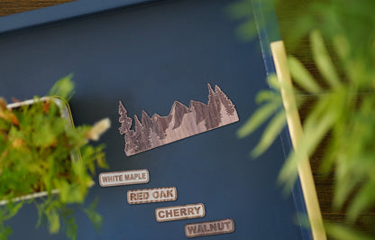 Mountains and Trees Wooden Sticker | 1